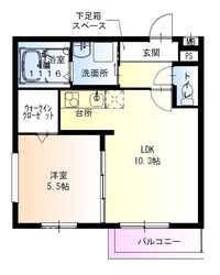 大物駅 徒歩3分 3階の物件間取画像